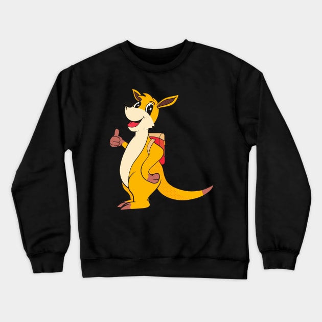 Cartoon Kangaroo Kids School Australia Crewneck Sweatshirt by Foxxy Merch